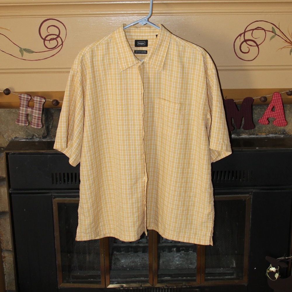 Haggar Q Performance Wear Men's Shirt XL Orange SS